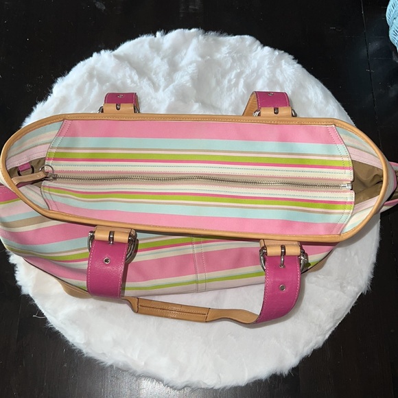 Coach Leather Heritage Stripe Diaper Bag - Picture 10 of 10